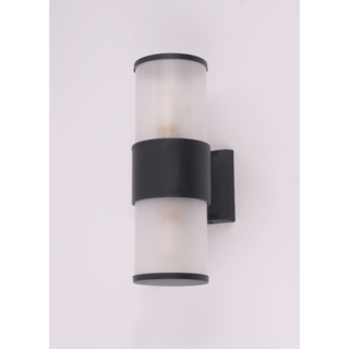 EILON โคมไฟติดผนังโมเดิร์น ทรงกระบอกกลม 2*E27 ขนาด 10.8x30cm IP65 รุ่น MVW027-D(B) สีดำ