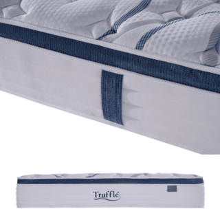 Truffle ที่นอนพ็อกเก็ตสปริงเสริมยางพารา รุ่น Petunia ขนาด 180x200x29 ซม. (6ฟุต) สีขาว-น้ำเงิน