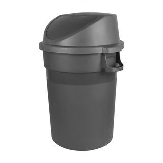 ICLEAN ถังขยะใหญ่ฝาสวิงทรงกลม 90 ลิตร รุ่น TG55597A ขนาด 50x50x82 ซม. สีเทา