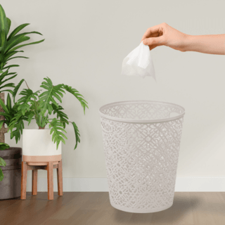 ICLEAN  ถังขยะไม่มีฝาทรงกลม 13.5 ลิตร TG54819 ขนาด 27x27x31 cm. เทาอ่อน