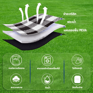 SUMMER SET เสื่อปิคนิค รุ่น Curt  ขนาด 200X200CM สีดำ