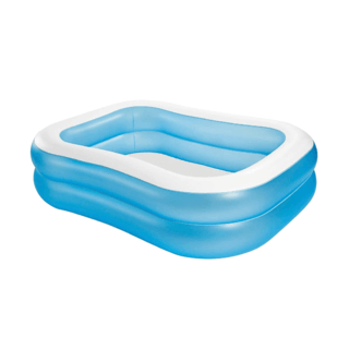 INTEX สระว่ายน้ำเป่าลมทรงสี่เหลี่ยม รุ่น 57180NP ขนาด 203x152x48 ซม. สีฟ้า
