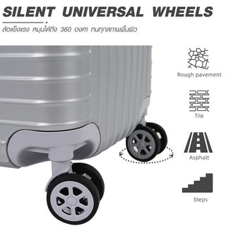 WETZLARS กระเป๋าเดินทาง ขนาด 20 นิ้ว รุ่น Nicolas-02 ขนาด 29x39x53.50 ซม. สีเงินนิบัส