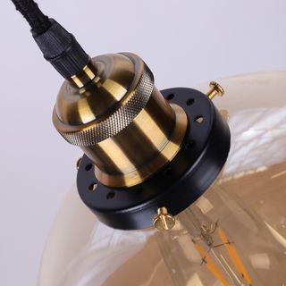 EILON โคมไฟห้อยกระจก ทรงกระบอกบาน สไตล์ Loft รุ่น GYFDD-7515 สีใส