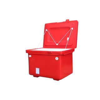 S&P ถังแช่ ขาสูง บานพับมือจับ 80 ลิตร สีแดง