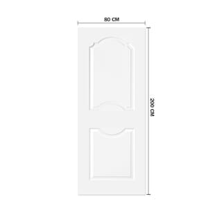 HOLZTUR ประตู HDF 2ลูกฟัก รุ่น 203 ขนาด 80x200 ซม. สีรองพื้นขาว (ไม่เจาะรูลูกบิด)