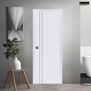 ECO-DOOR  ประตู UPVC เอ็กซ์ทรูชั่น  รุ่น P2 ภายใน ขนาด 70x200 ซม. สีขาว (เจาะลูกบิด)