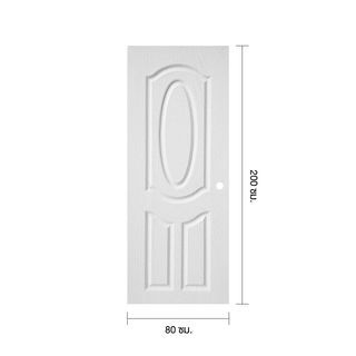 WELLINGTAN ประตูยูพีวีซี บานทึบลูกฟัก REVO WNR004 80x200ซม. สีขาว (เจาะรูลูกบิด)