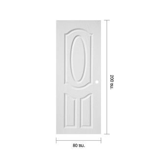 WELLINGTAN ประตูภายนอก UPVC ผิว Revo รุ่น WNR004 ขนาด 80x200 ซม. สีขาว (เจาะรูลูกบิด)