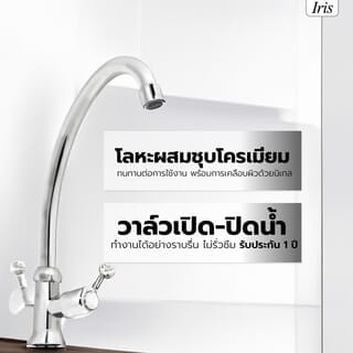 Iris ก๊อกอ่างล้างจาน แบบติดเคาน์เตอร์  รุ่น GH13_IRIS