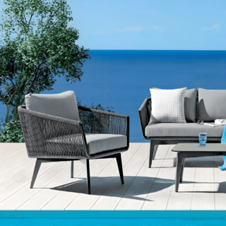 SUMMER SETเก้าอี้ outdoor อลูมิเนียม Similan ขนาด 76x80x71 ซม. สีเทาอ่อน