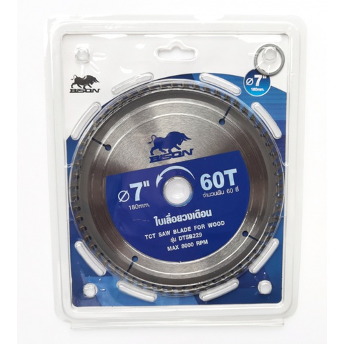 BISON ใบเลื่อยวงเดือน DTSB229 7x60Tx1.5x2.2x25.4-20mm