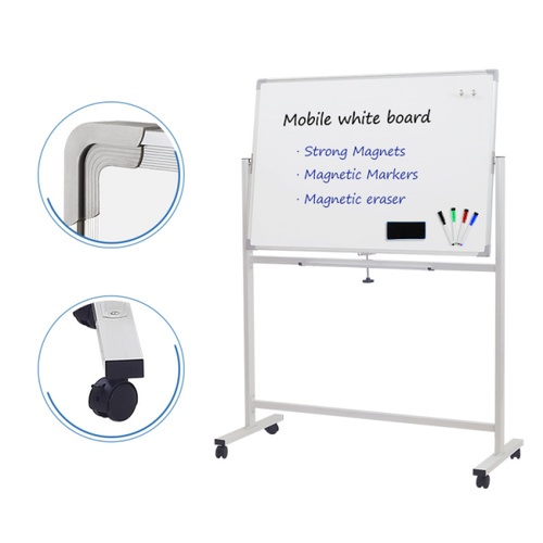 Smith กระดานไวท์บอร์ดขาตั้ง 2 หน้า รุ่น DBS1290 ขนาด 90x120x182 ซม. สีขาว