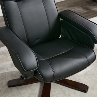 PULITO เก้าอี้พักผ่อนพร้อมที่วางขา รุ่น DIEGO ขนาด 73x110x98 ซม.  สีดำ