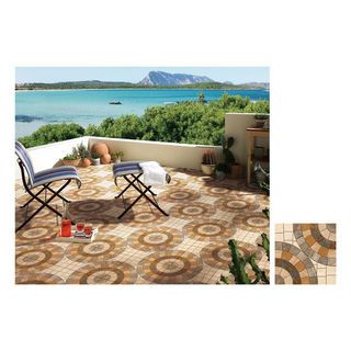 Marbella กระเบื้องเซรามิคปูพื้น 40X40 ซม. รุ่น ไซเคิล บล็อก บราว S407 Matt (12P)