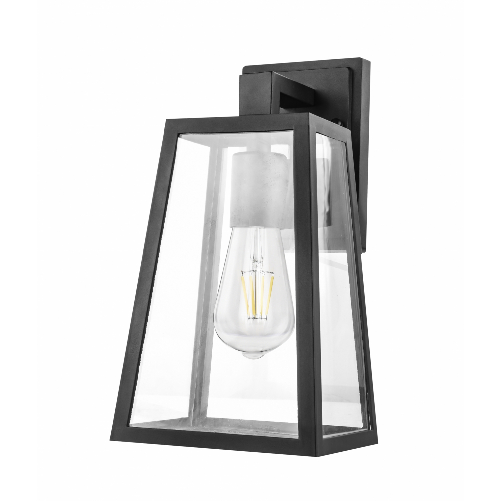 EILON โคมไฟติดผนัง Classic ขั้ว E27 ขนาด 17x17x31cm IP65 รุ่น Maemi MV247-W สีดำ