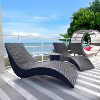 SUMMER SETเตียงริมสระ  Mak ขนาด 65x180x74 ซม. สีดำ