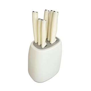 KOSCH ชุดมีดพร้อมที่เสียบ (7 ชิ้น/ชุด) LUMA สีครีม