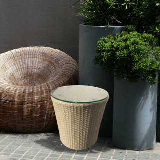 (1/2)SUMMER SETโต๊ะ outdoor อลูมิเนียม Kood ขนาด 45x45x45 ซม. สีเบจ