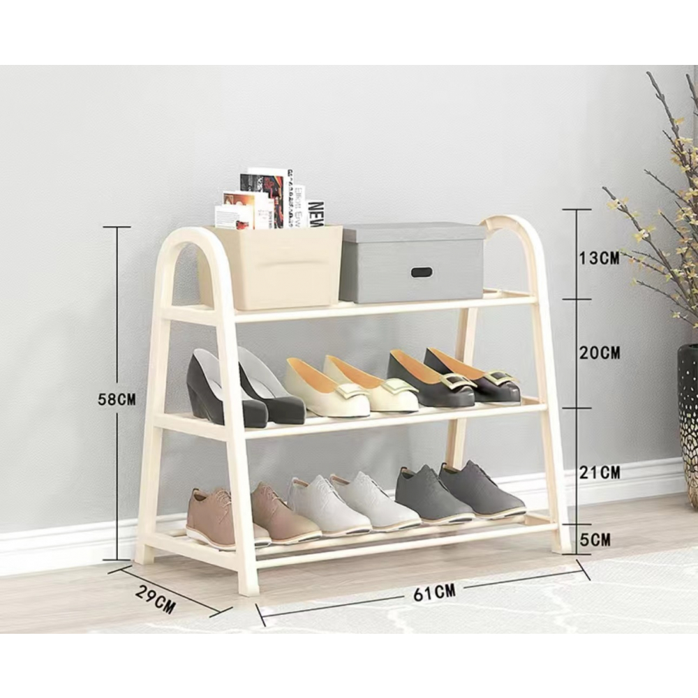 GOME ชั้นวางรองเท้าทรง A 3  ชั้น รุ่น BR001WH W29×L61×H58CM. สีขาว