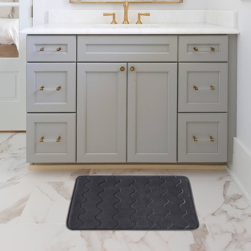 COZY พรมเช็ดเท้าเมมโมรี่โฟม รุ่น GENNY-02 ขนาด 50x80x1.50 ซม. สีเทา