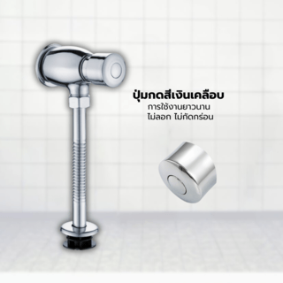 Verno ฟลัชวาล์วโถปัสสาวะแบบกด รุ่น C01 ขนาด 20x15x5 ซม. สีโครม