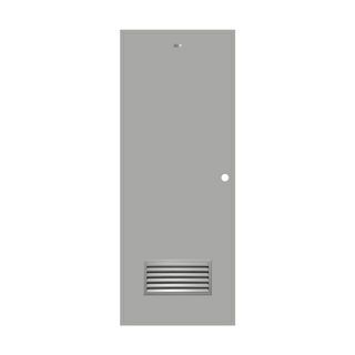 WELLINGTAN ประตู UPVC เกล็ดล่าง รุ่นHTP270180 ขนาด 70x180ซม. สีเทา เจาะรูลูกบิด