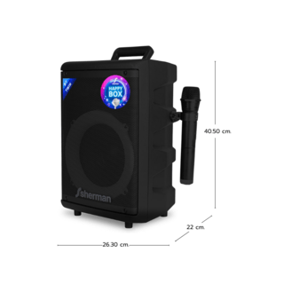 Sherman ลำโพงล้อลากอเนกประสงค์ 8 นิ้ว รุ่น APS-260 สีดำ