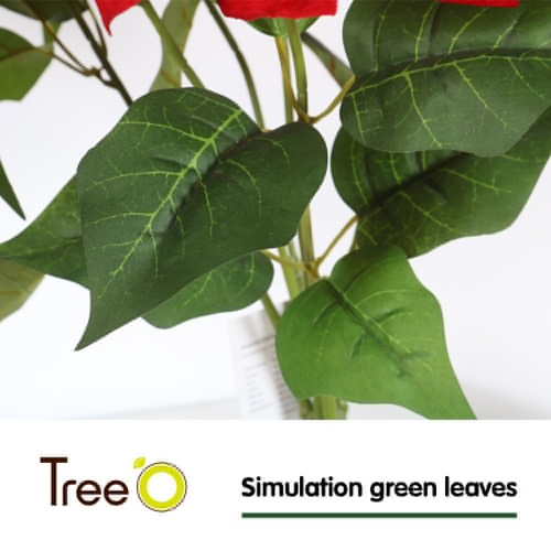 Tree O ต้นพอยน์เซตเทีย ประดิษฐ์ 7 ช่อ รุ่น MC002 ขนาด 33*40*53ซม. สีแดง