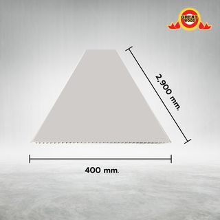 GREAT WOOD แผ่นตกแต่งผนังและฝ้าPVC GPPVC3.7-5 400*8*2900มม. เทาเบจ